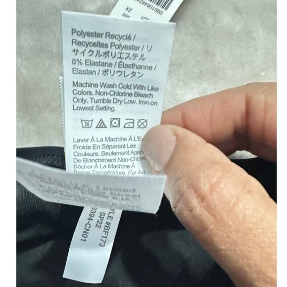 J.Crew Bikini Bottom Women's Plus 2X Black O-Ring Curved-Waist Cheeky String NWT - Picture 7 of 8